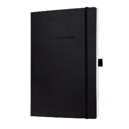 Caiet lux cu elastic, coperti soft, A4(187 x 270mm), 97 file, Conceptum - classic negru - matematica