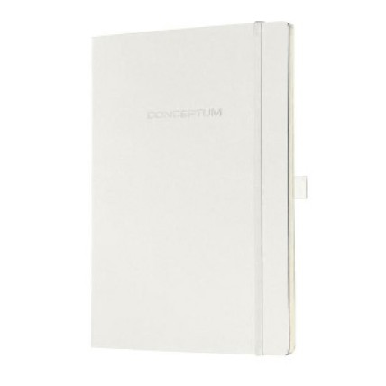 Caiet lux cu elastic, coperti soft, A4(187 x 270mm), 97 file, Conceptum - classic alb - matematica