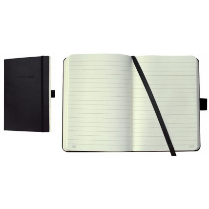 Caiet lux cu elastic, coperti soft, A5(135 x 210mm), 97 file, Conceptum - classic negru - dictando