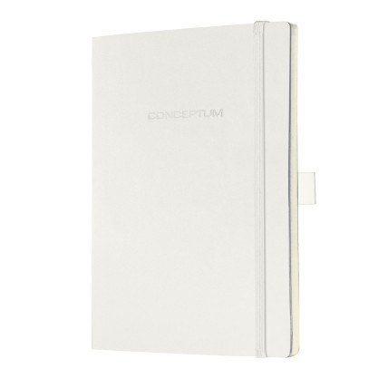 Caiet lux cu elastic, coperti soft, A5(135 x 210mm), 97 file, Conceptum - classic alb - matematica