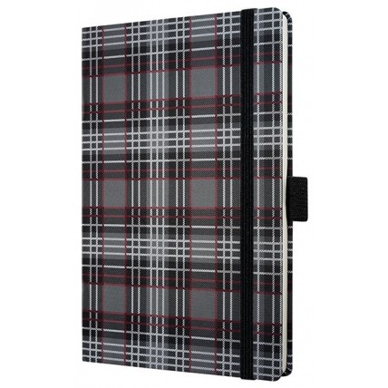 Caiet lux cu elastic, coperti rigide, A6(95 x 140mm), 97 file, Conceptum - fashion plaid - dictando