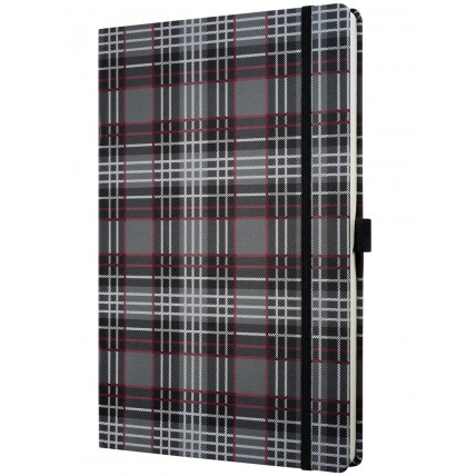 Caiet lux cu elastic, coperti rigide, A4(177 x 260mm), 97 file, Conceptum - fashion plaid - dictando