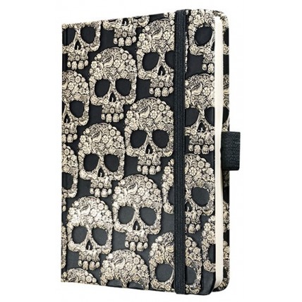 Caiet lux cu elastic, coperti rigide, A6(95 x 140mm), 97 file, Conceptum - vintage skull - dictando