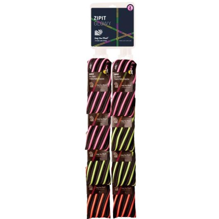 Clip-strip 8 penare cu fermoar, ZIPIT Glowy Twister - 3 culori asortate