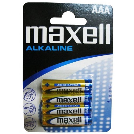 Baterii alkaline R3, AAA,1.5V,4 buc/set - Maxell