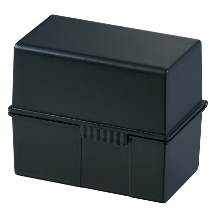 Cutie A6, cu capac, pentru 400 fise din carton, HAN - negru