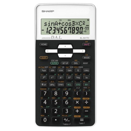 Calculator stiintific, 12 digits, 273 functii, 161x80x15 mm, SHARP EL-531THBWH - negru/alb