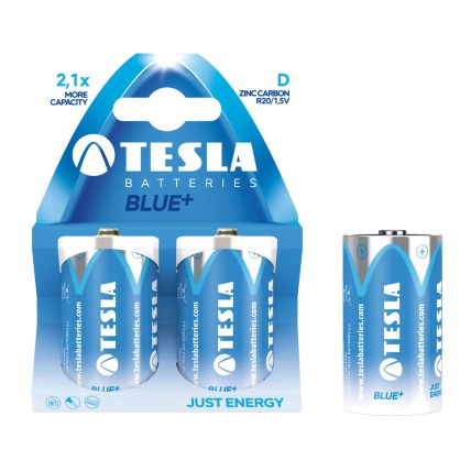 Baterii zinc carbon R20, 2 buc/set, Tesla Blue - A1099137023