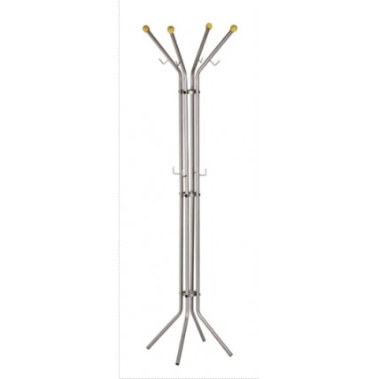 Cuier metalic argintiu ALCO, 180/52cm, cu 12 agatatori metalice