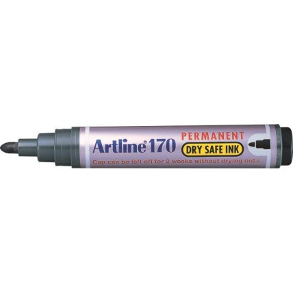 Permanent marker ARTLINE 170 - Dry safe ink, corp plastic, varf rotund 2.0mm - negru