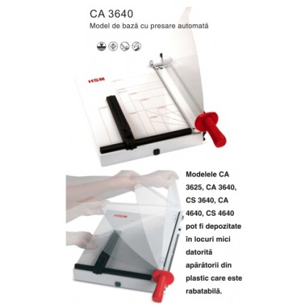 Ghilotina cu parghie HSM CA3640 - 360 mm - 40 coli