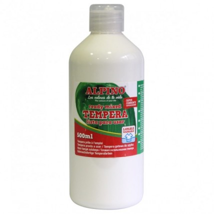 Tempera lavabila, 500ml, Alpino - alba