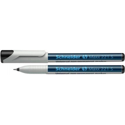 Universal non-permanent marker SCHNEIDER Maxx 221 S, varf 0.4mm - negru