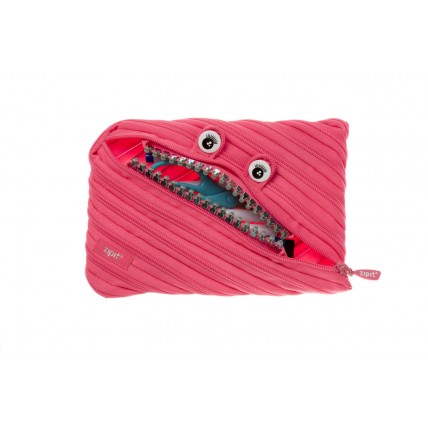 Penar cu fermoar, ZIP..IT Grillz Monsters Jumbo - roz cu dinti argintii