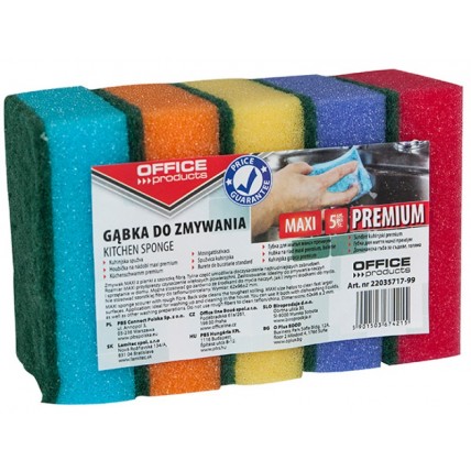 Bureti pentru spalat vasele, 62 x 96mm, 5 buc/set, Office Products Maxi Premium - culori asortate