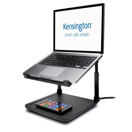 Suport pentru laptop Kensington SmartFit, inaltime reglabila, cu suport pentru incarcare wireless, n