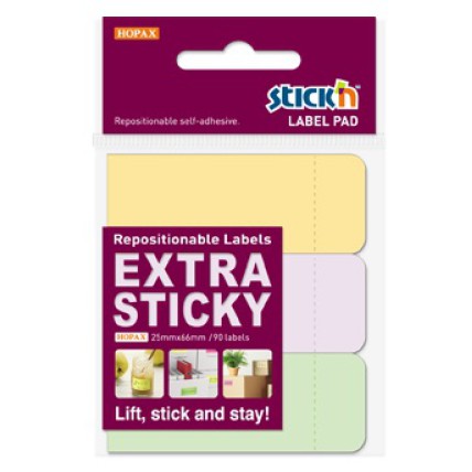Etichete autoadezive 25 x 65 mm, 3 x 90 etichete/set Stick"n Extra sticky label - pastel asortate