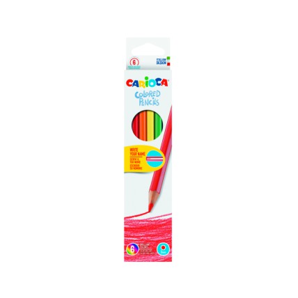 Creioane colorate CARIOCA, hexagonale, 6 culori/cutie