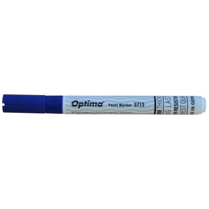 Marker cu vopsea Optima Paint 3713, varf rotund 2.0mm, grosime scriere 1-2mm - albastru