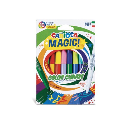 Carioca, varf gros - 6mm, 9 culori+1 magic marker/cutie, CARIOCA Color Change