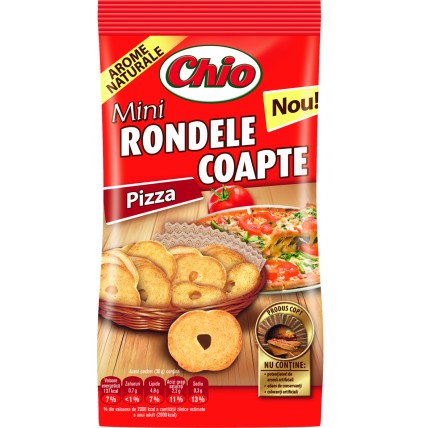 Mini rondele coapte cu aroma de pizza Chio, 70g