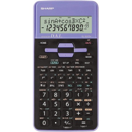 Calculator stiintific, 10 digits, 273 functii, 161x80x15mm, dual power, SHARP EL-531THBVL-negru/viol