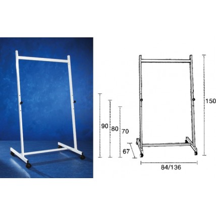 Stand metalic 140 cm latime, 150 cm inaltime, pe rotile, 3 pozitii fixe, SMIT