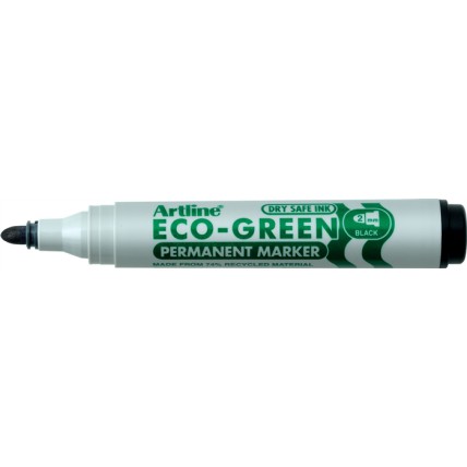 Permanent marker varf rotund, 2.0mm, corp plastic reciclat, ARTLINE Eco Green - negru