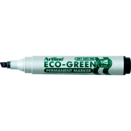 Permanent marker varf tesit, 2,0-5,0mm, corp plastic reciclat, ARTLINE Eco Green - negru