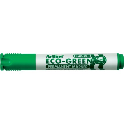 Permanent marker varf tesit, 2,0-5,0mm, corp plastic reciclat, ARTLINE Eco Green - verde