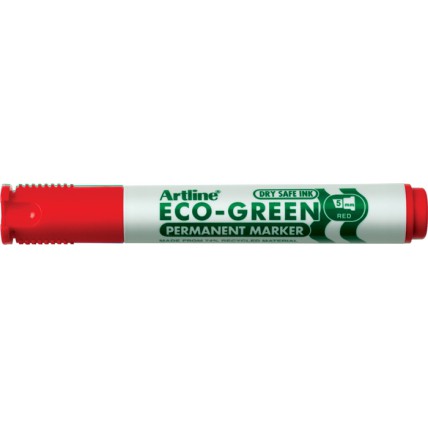 Permanent marker varf tesit, 2,0-5,0mm, corp plastic reciclat, ARTLINE Eco Green - rosu