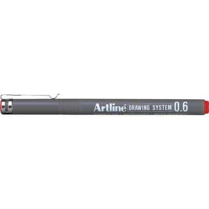 Liner pentru desen tehnic ARTLINE, varf fetru 0.6mm - rosu