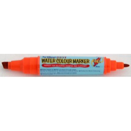 Watercolor marker ARTLINE 325T, doua capete - varf rotund 2.0mm/tesit 5.0mm - portocaliu