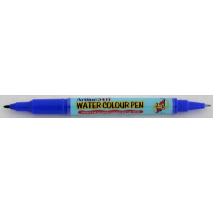 Watercolor marker ARTLINE 341T, doua capete - varfuri rotunde 0.4mm/1.0mm - albastru