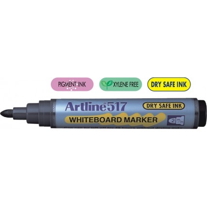 Whiteboard marker varf rotund, 2.0mm, corp plastic, ARTLINE 517 - roz