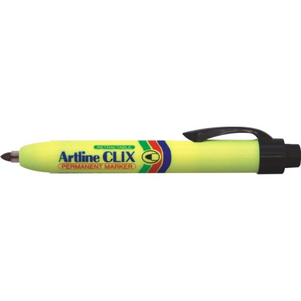 Permanent marker ARTLINE Clix 73, corp plastic, mecanism retractabil, varf rotund 1.5mm - negru