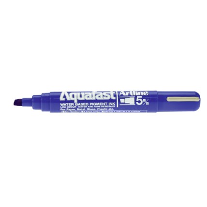 Marker Aquafast, varf tesit, 5 mm, ARTLINE - albastru
