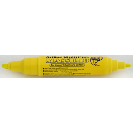 Marker universal ARTLINE Massimo, doua capete - varf rotund 2.0mm/tesit 5.0mm - galben