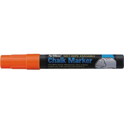 Marker cu creta ARTLINE, pentru table de scris, varf 4.0mm - portocaliu