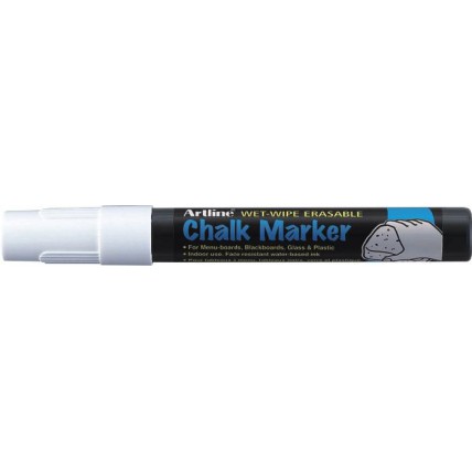 Marker cu creta ARTLINE, pentru table de scris, varf 4.0mm - alb
