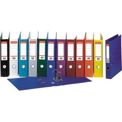 Biblioraft A4, plastIfiat PP/PP, margine metalica, 75 mm, ESSELTE Standard - alb