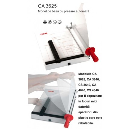 Ghilotina cu parghie HSM CA3625 - 360 mm - 25 coli