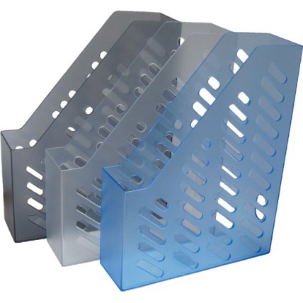 Suport vertical plastic pentru cataloage HAN - transparent albastru