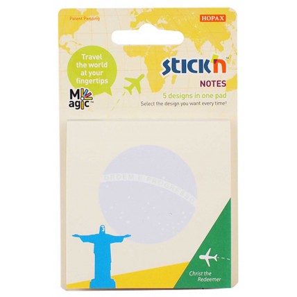 Magic notes autoadeziv 70 x 70 mm, 5 x 20 file, Stick"n Magic Notes Monuments - 5 monumente