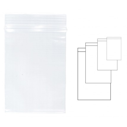 Pungi plastic cu fermoar pentru sigilare, 60 x 80 mm, 100 buc/set, KANGARO - transparente