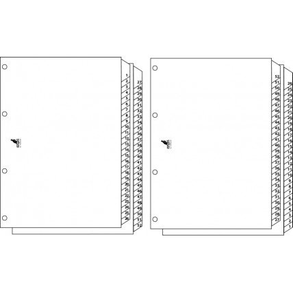 Index reversibil numeric 1-52/52-1, A4, carton alb 190g/mp, KANGARO Easy Move