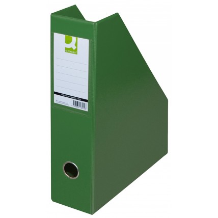 Suport reviste, carton plastifiat PVC, latime 76mm, Q-Connect - verde