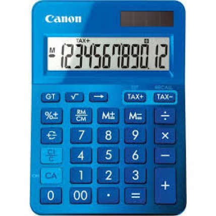 Calculator birou, 12 Digits, CANON LS 123 color , 145 x 104 x 25 mm - bleu