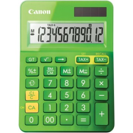 Calculator birou, 12 Digits, CANON LS 123 color , 145 x 104 x 25 mm - verde