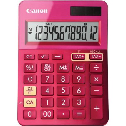 Calculator birou, 12 Digits, CANON LS 123 color , 145 x 104 x 25 mm - roz